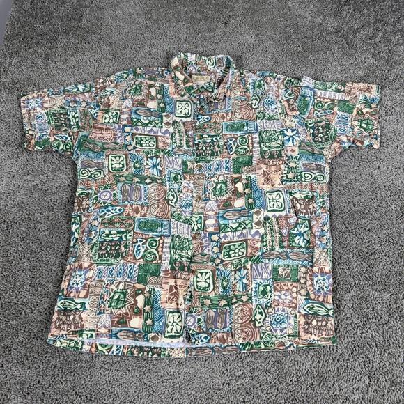 Kahala Other - Kahala Shirt Mens Large Brown Green Hawaiian Aloha Camp Rayon Button Front
